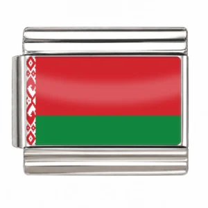 Belarus Flag - Silver