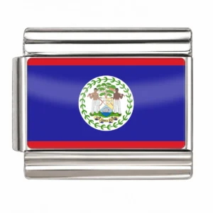Belize Flag - Silver