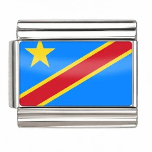 DR Congo Flag - Silver