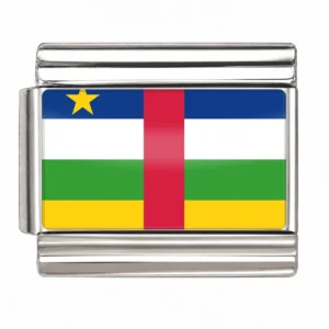 Central African Republic Flag - Silver