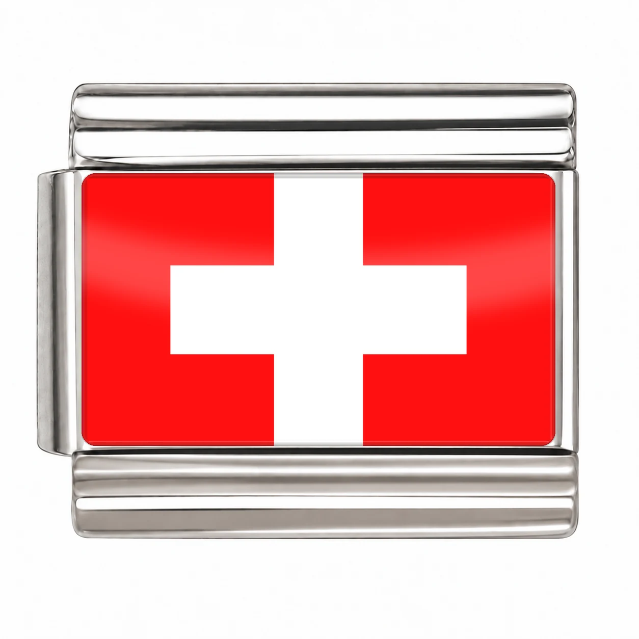 Switzerland Flag - Silver