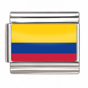 Colombia Flag - Silver
