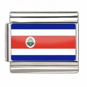 Costa Rica Flag - Silver