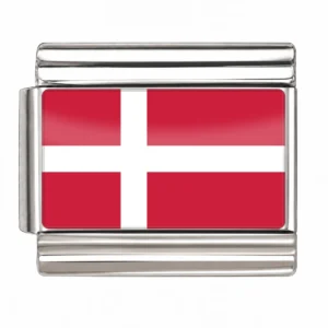 Denmark Flag - Silver
