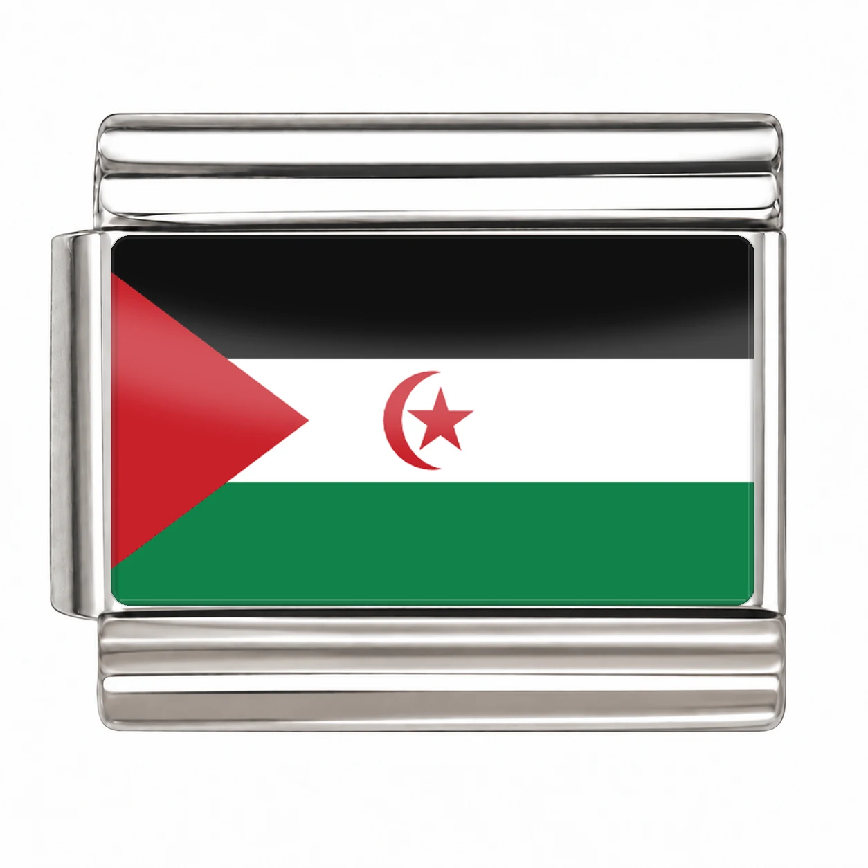 Western Sahara Flag - Silver