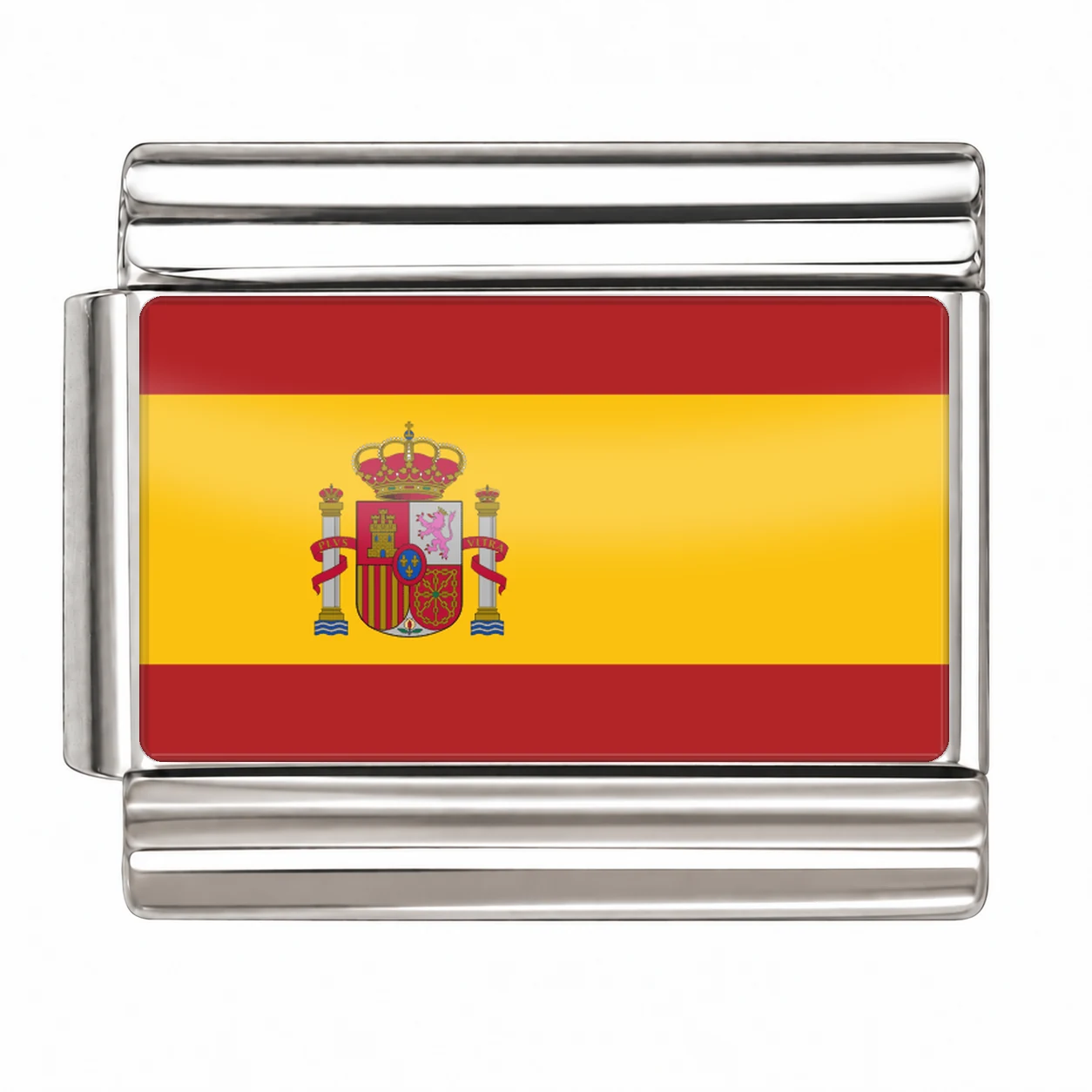 Spain Flag - Silver