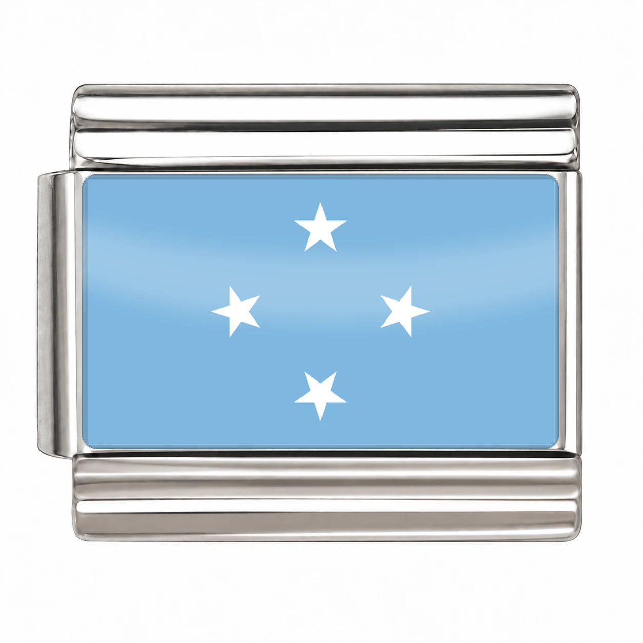 Micronesia Flag - Silver