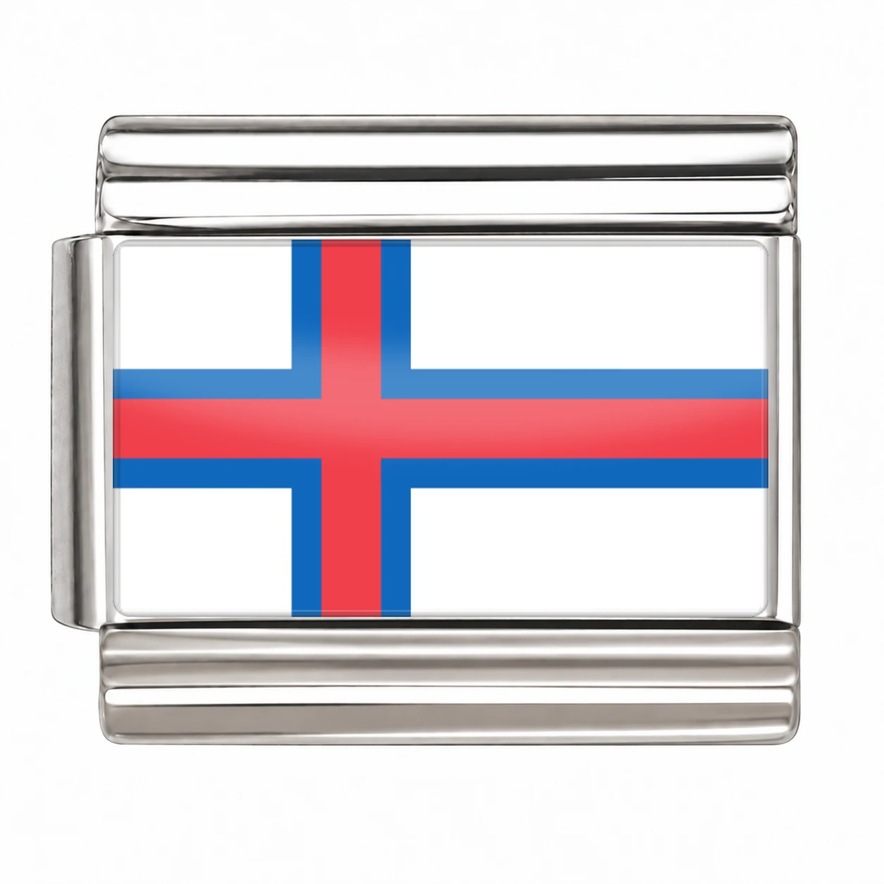 Faroe Islands Flag - Silver