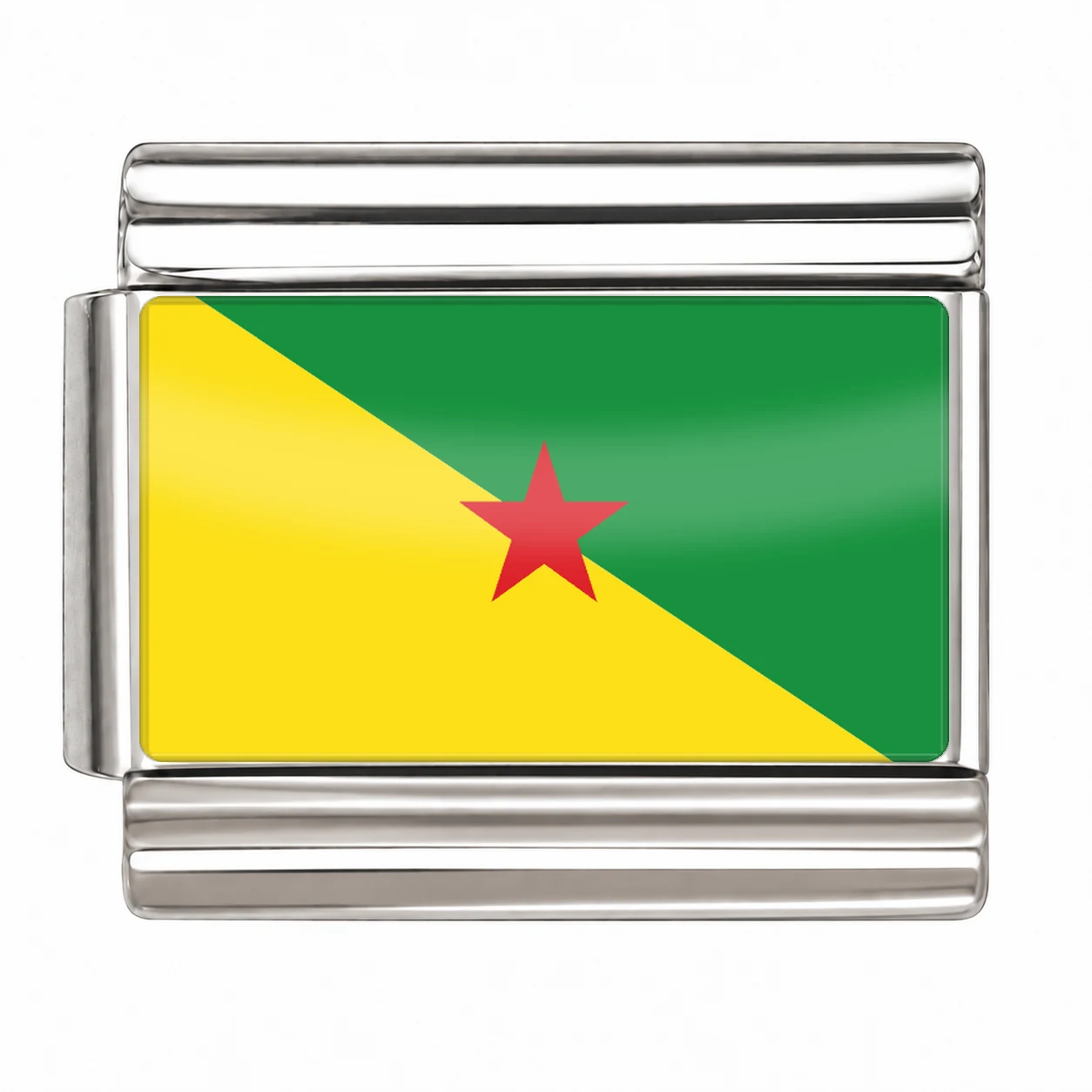 French Guiana Flag - Silver