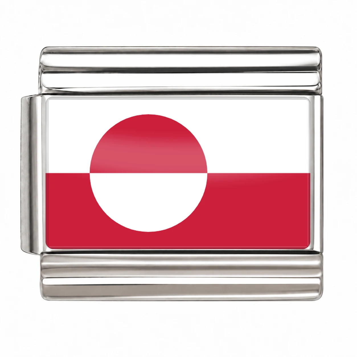 Greenland Flag - Silver