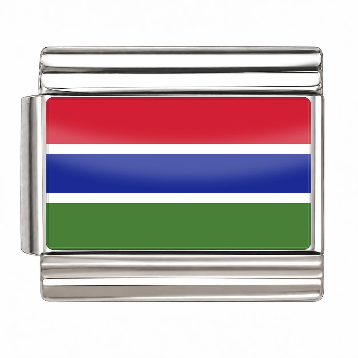 Gambia Flag - Silver