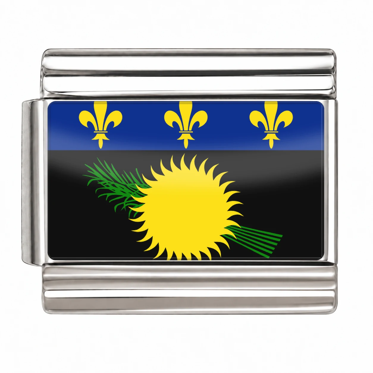 Guadeloupe Flag - Silver