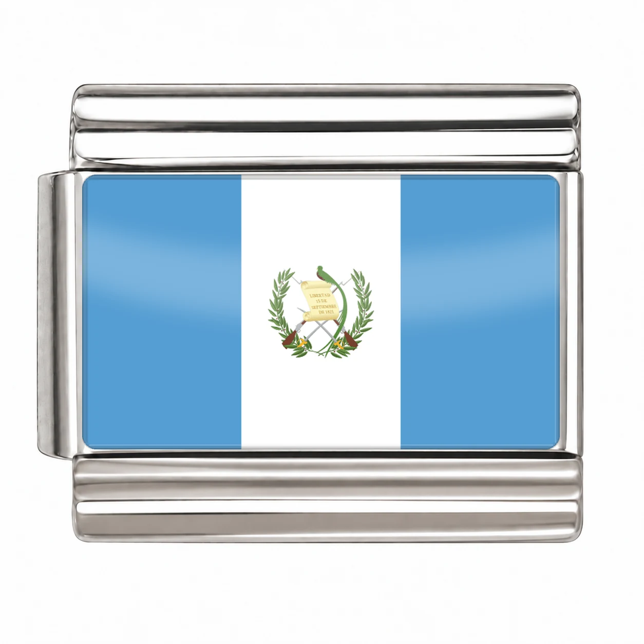 Guatemala Flag - Silver