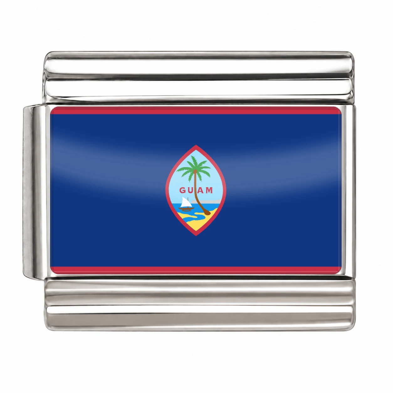 Guam Flag - Silver