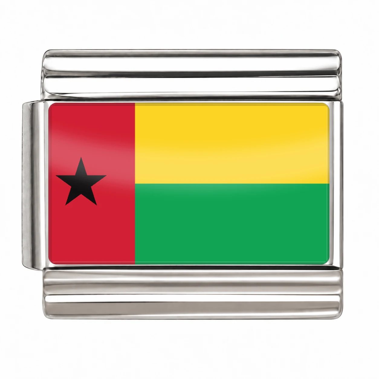 Guinea-Bissau Flag - Silver