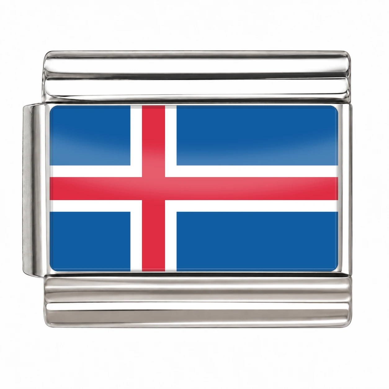 Iceland Flag - Silver