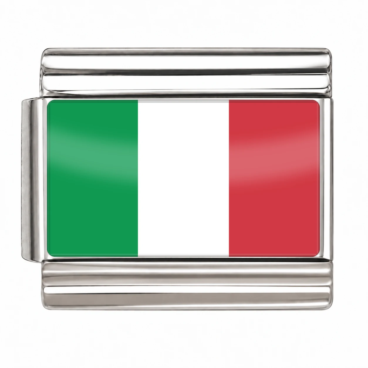 Italy Flag - Silver