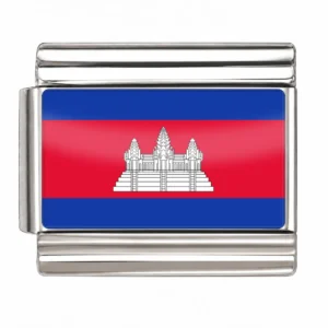 Cambodia Flag - Silver
