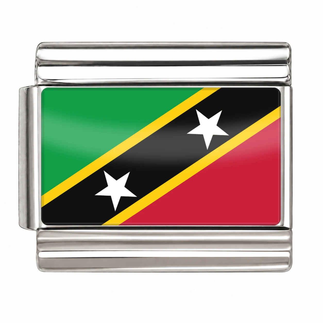 Saint Kitts and Nevis Flag - Silver