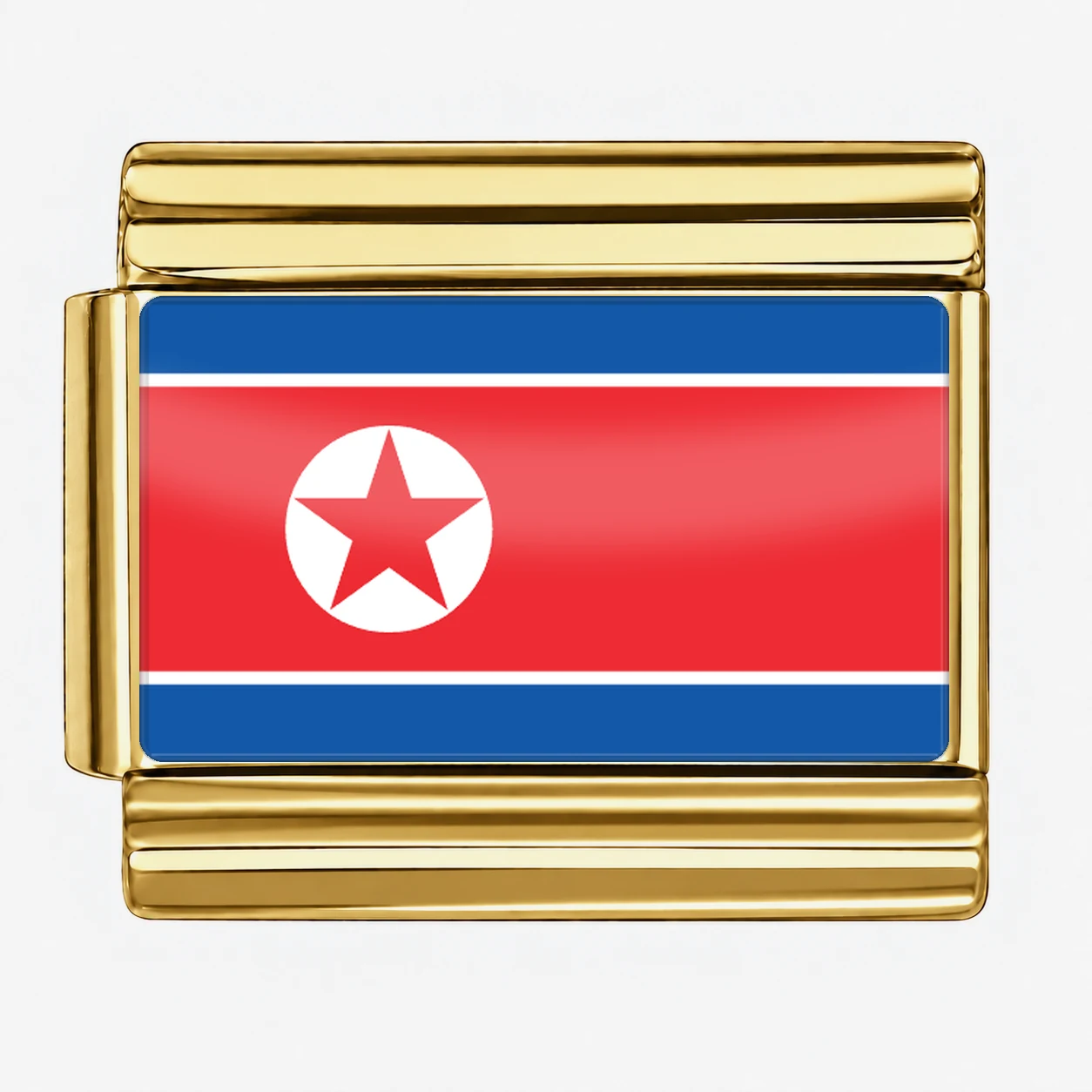 North Korea Flag - Gold