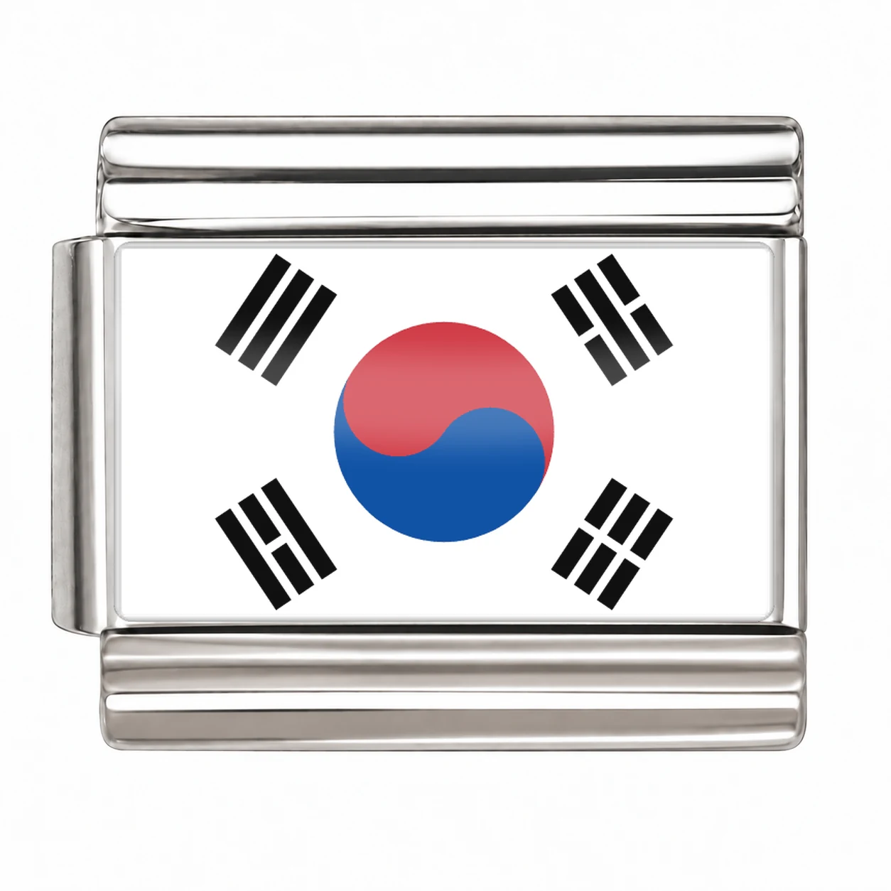 South Korea Flag - Silver