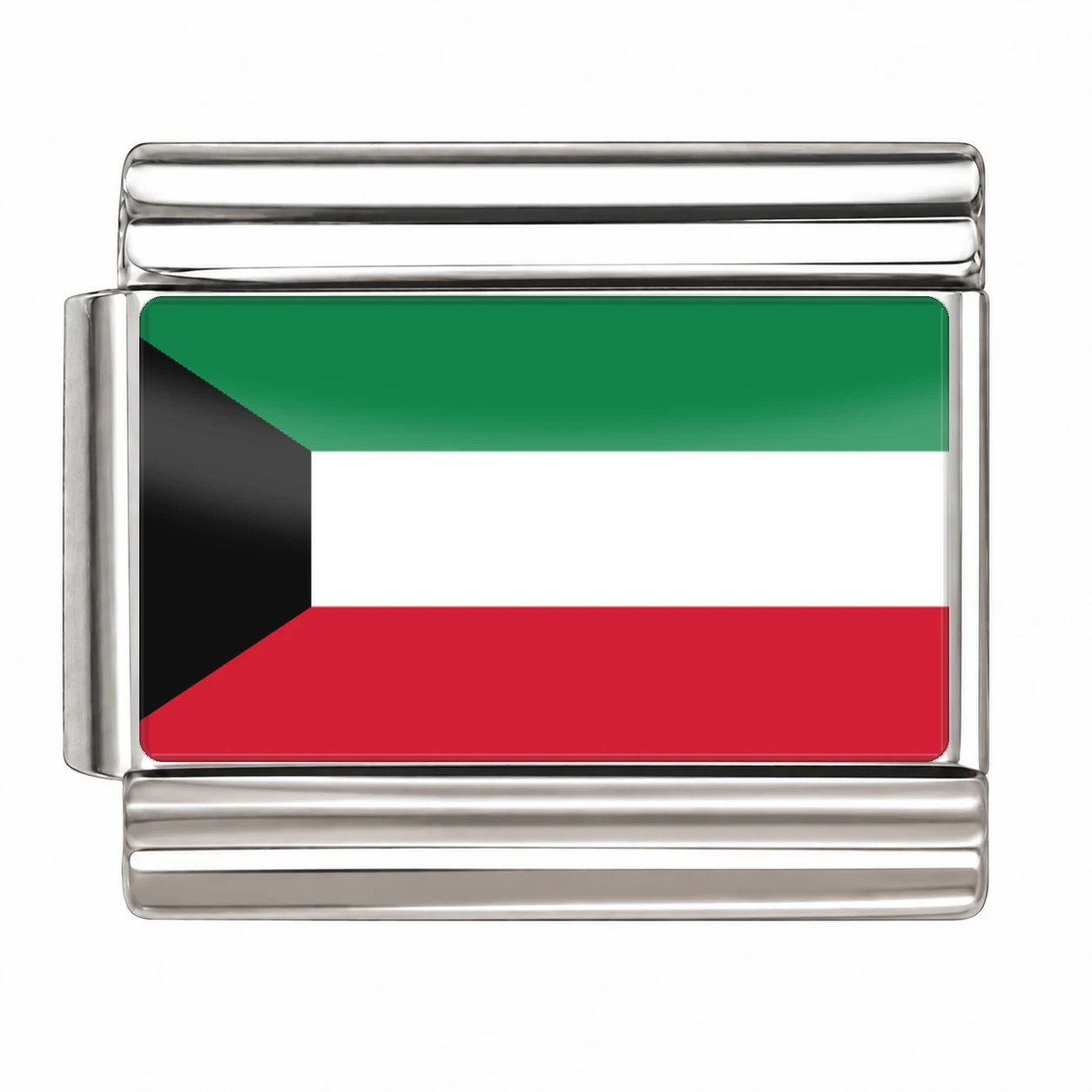 Kuwait Flag - Silver