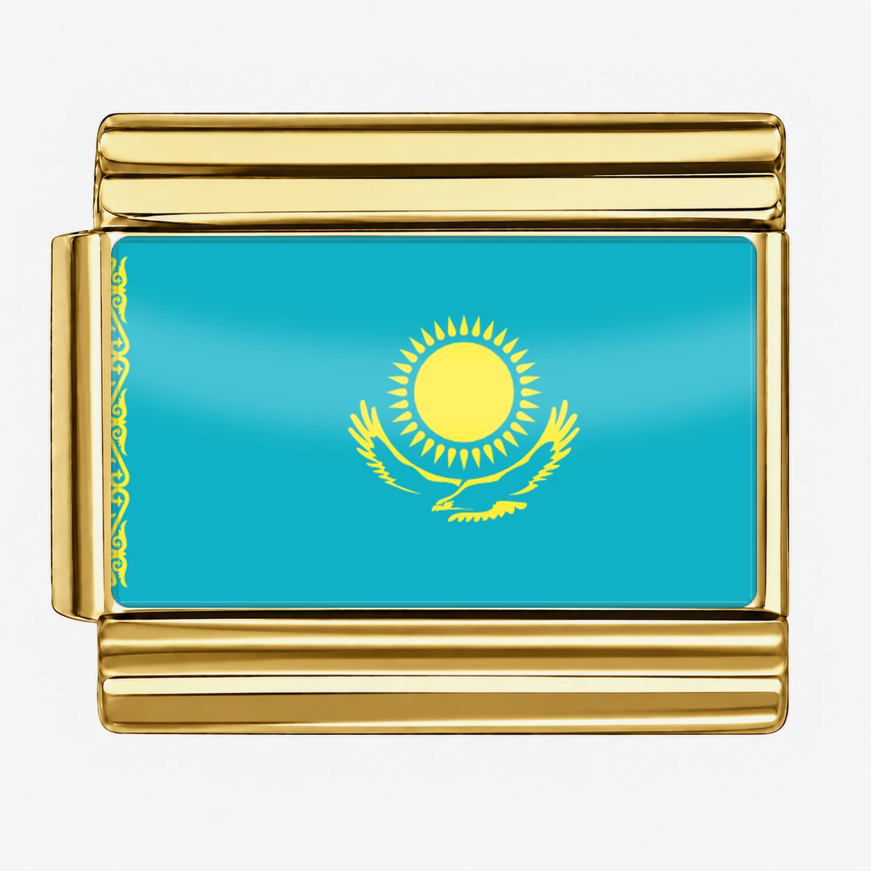 Kazakhstan Flag - Gold
