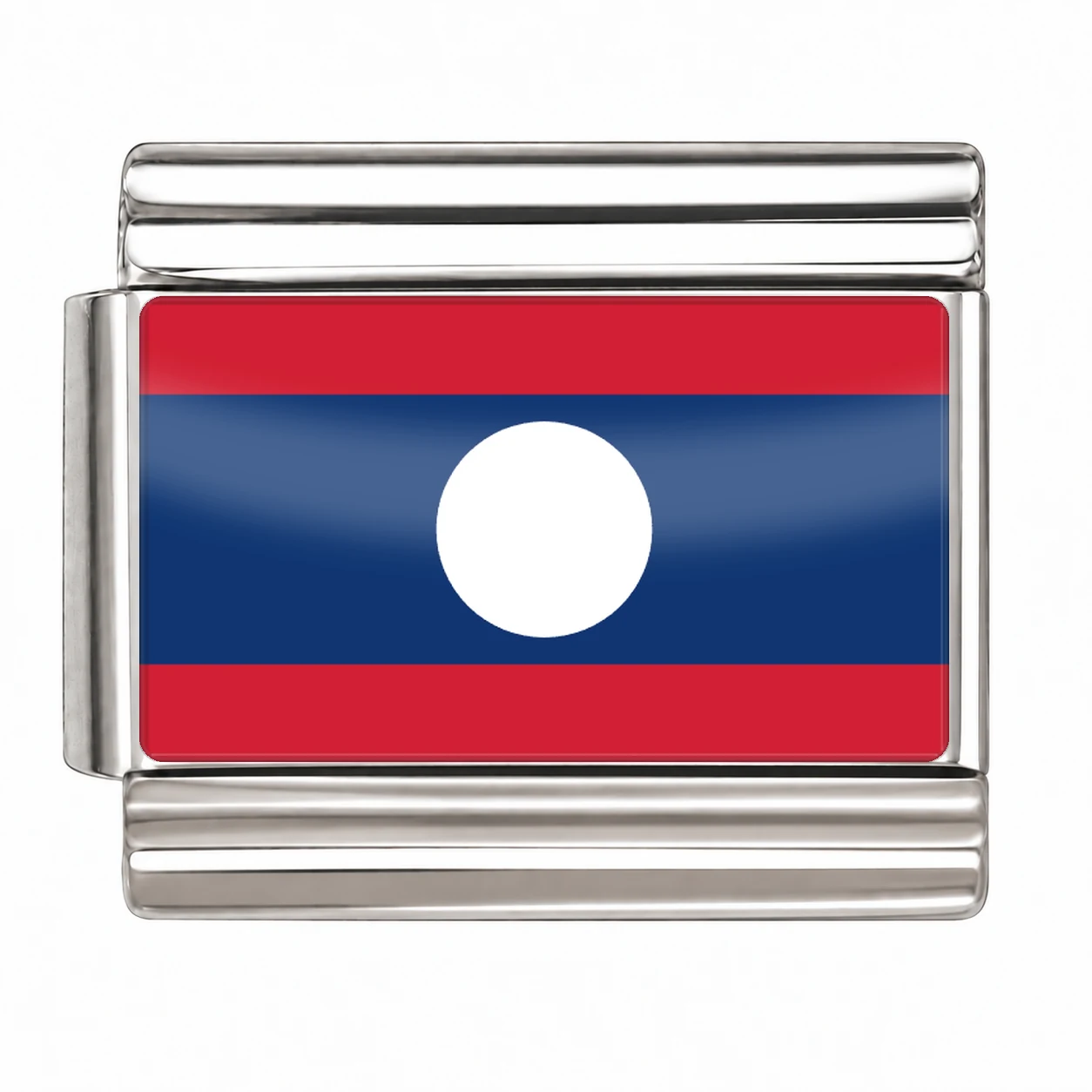 Laos Flag - Silver