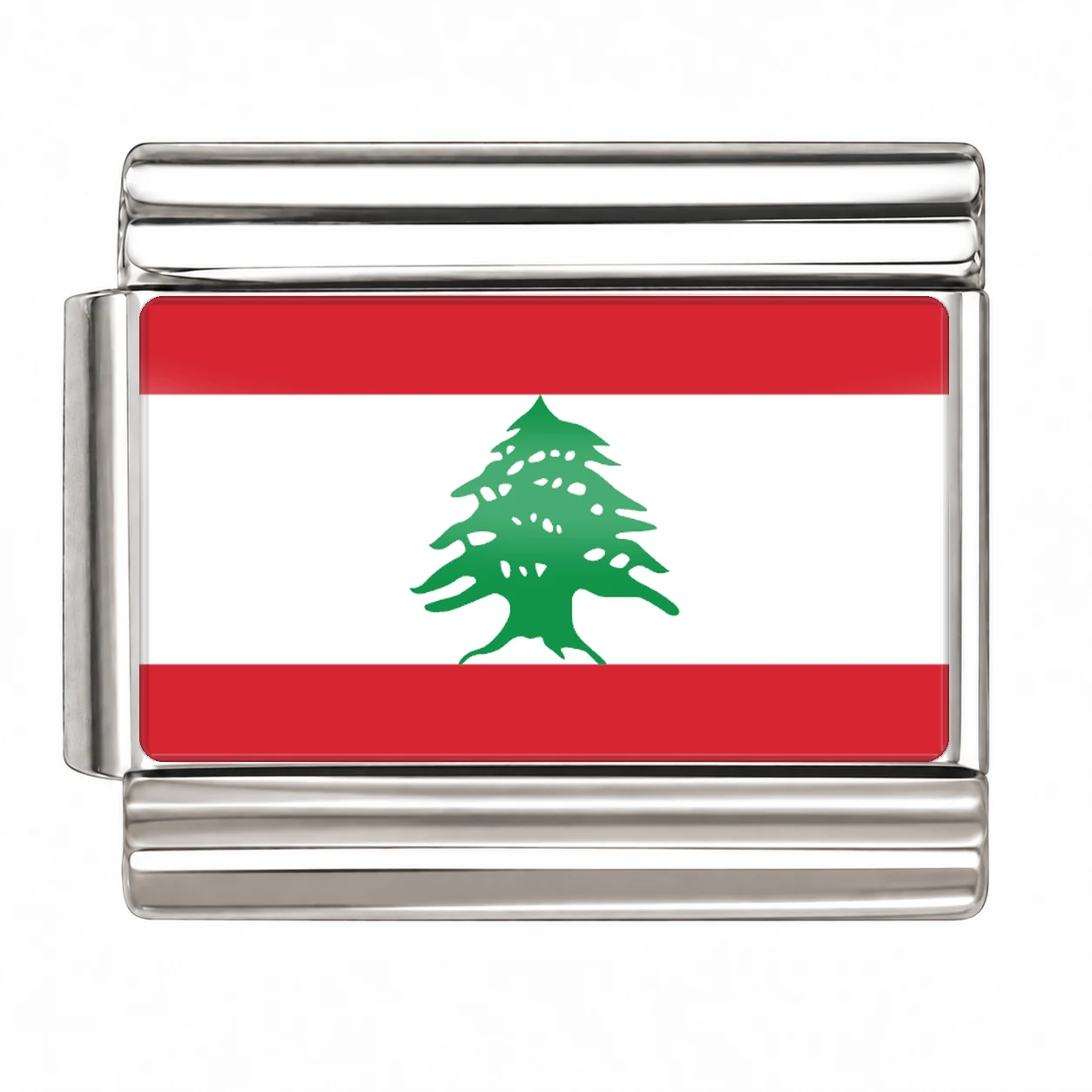 Lebanon Flag - Silver