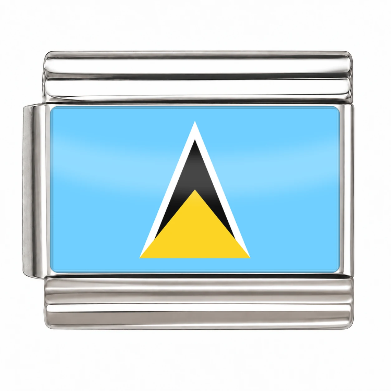 Saint Lucia Flag - Silver