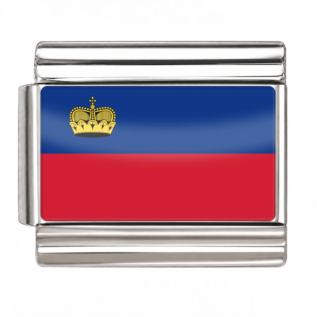 Liechtenstein Flag - Silver