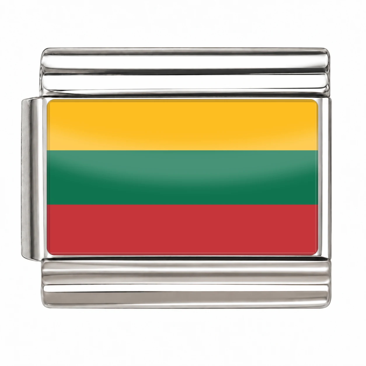 Lithuania Flag - Silver
