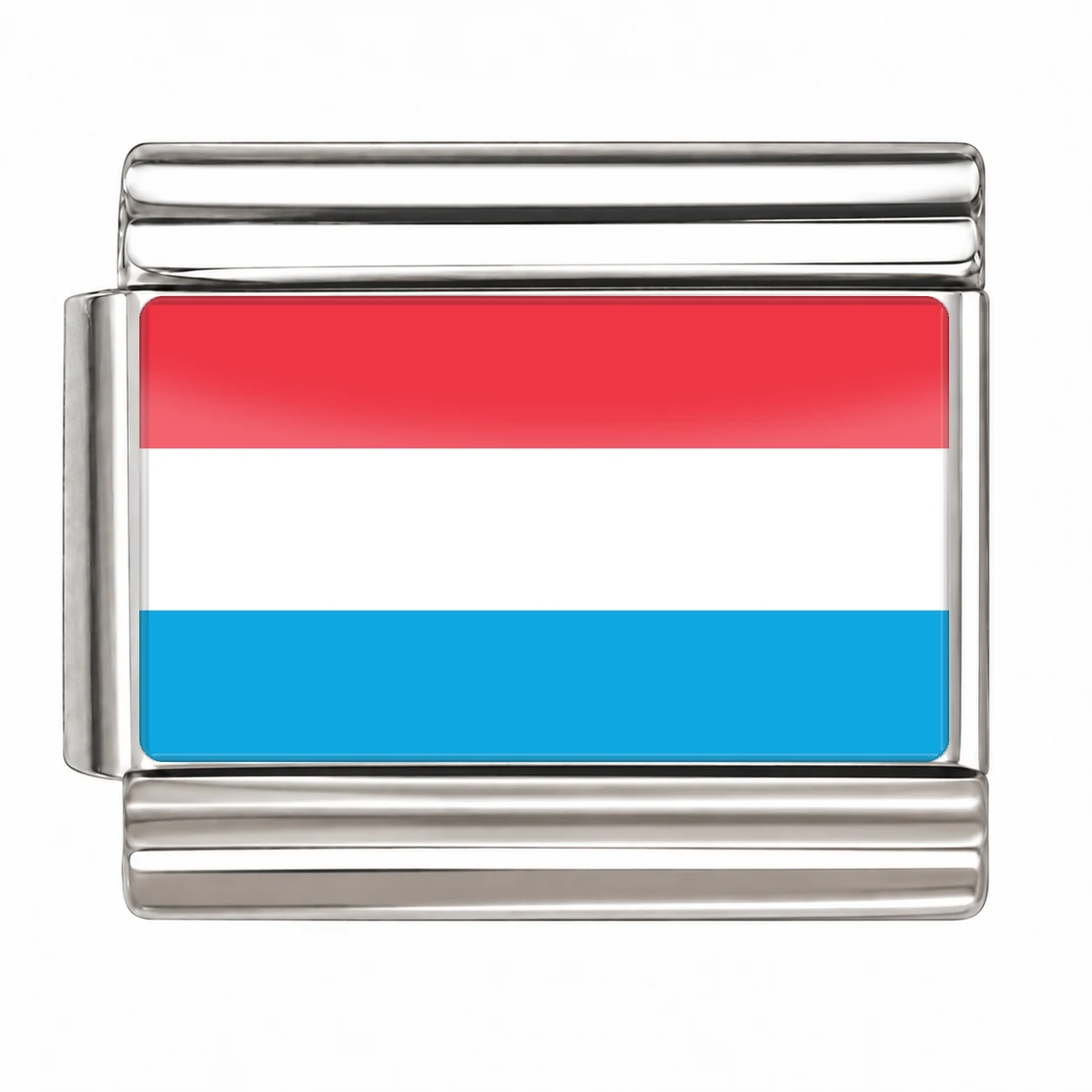 Luxembourg Flag - Silver