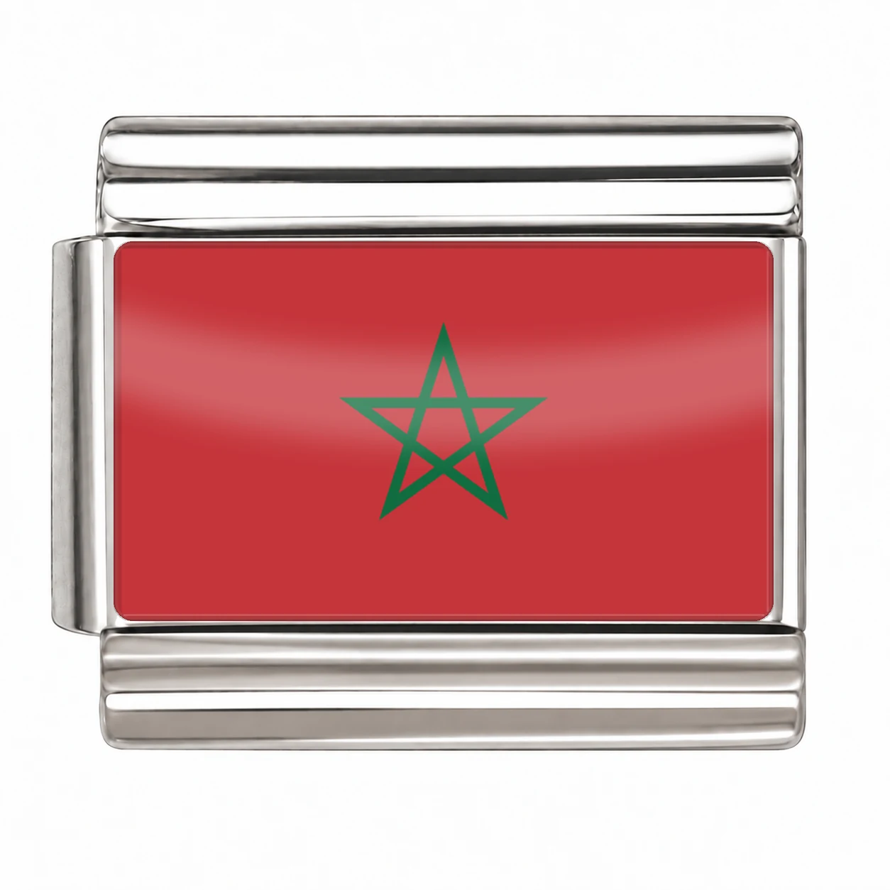 Morocco Flag - Silver