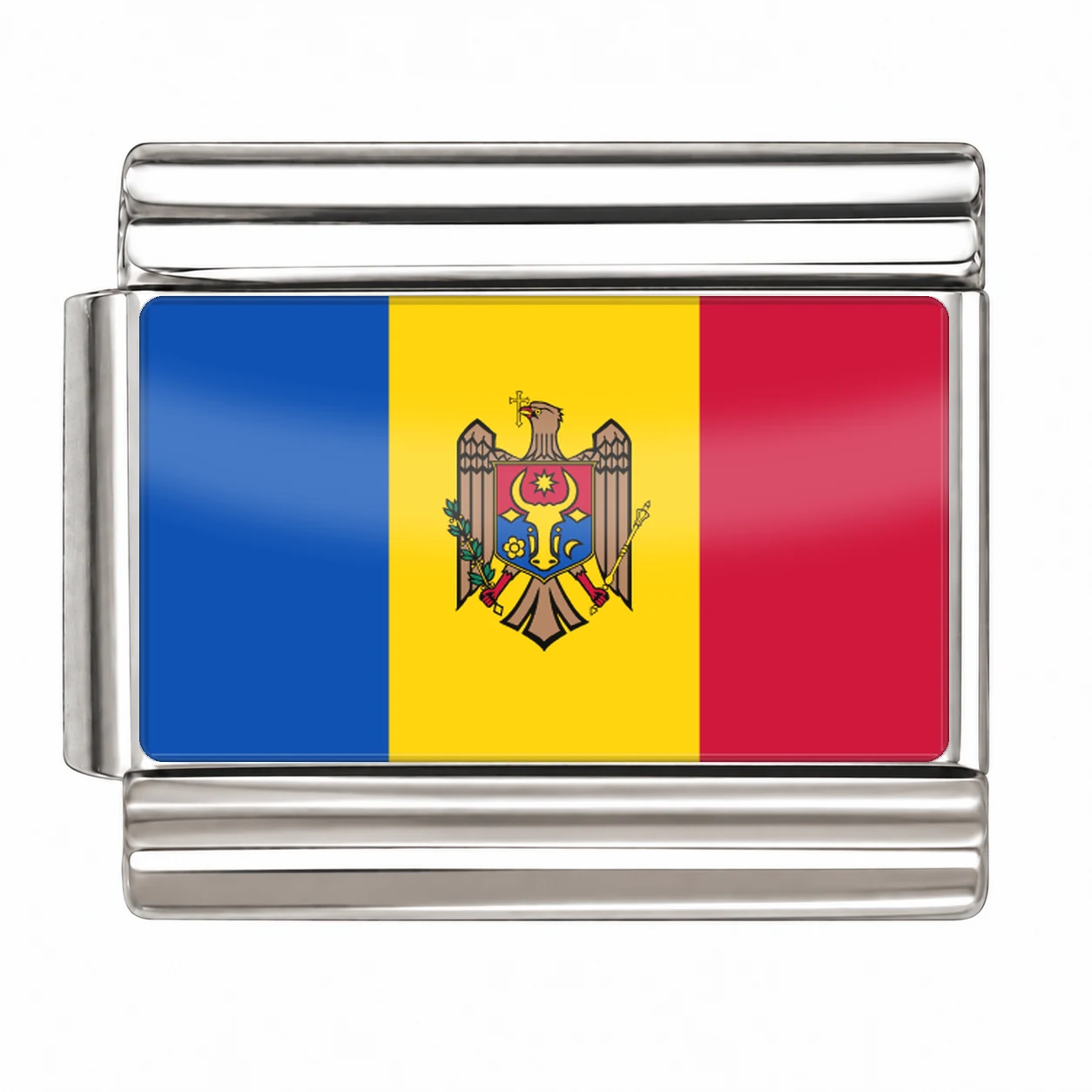 Moldova Flag - Silver