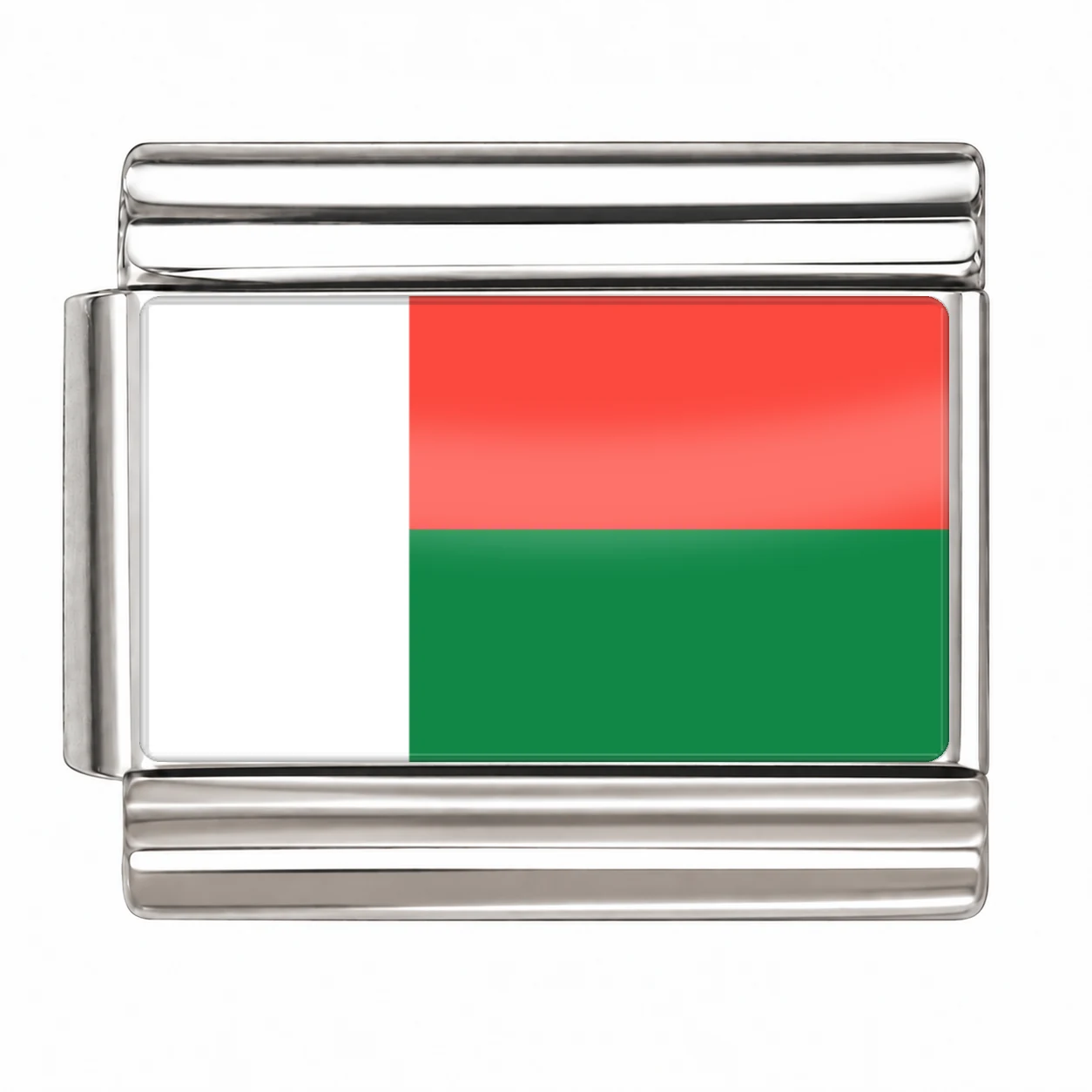 Madagascar Flag - Silver