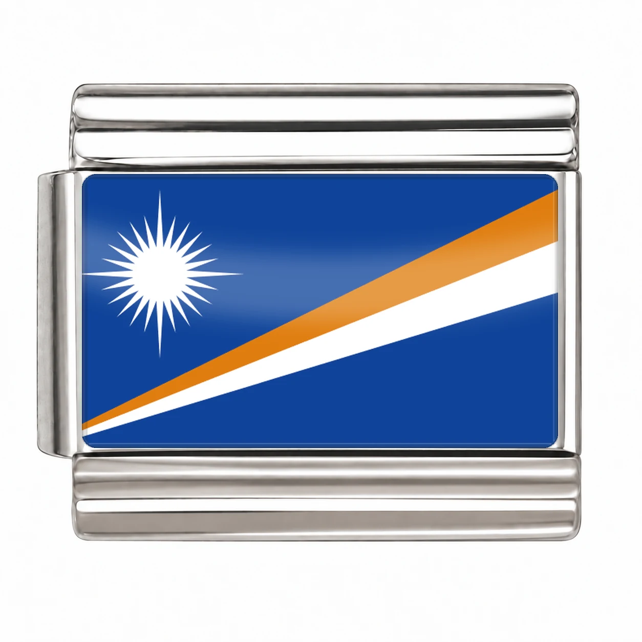 Marshall Islands Flag - Silver