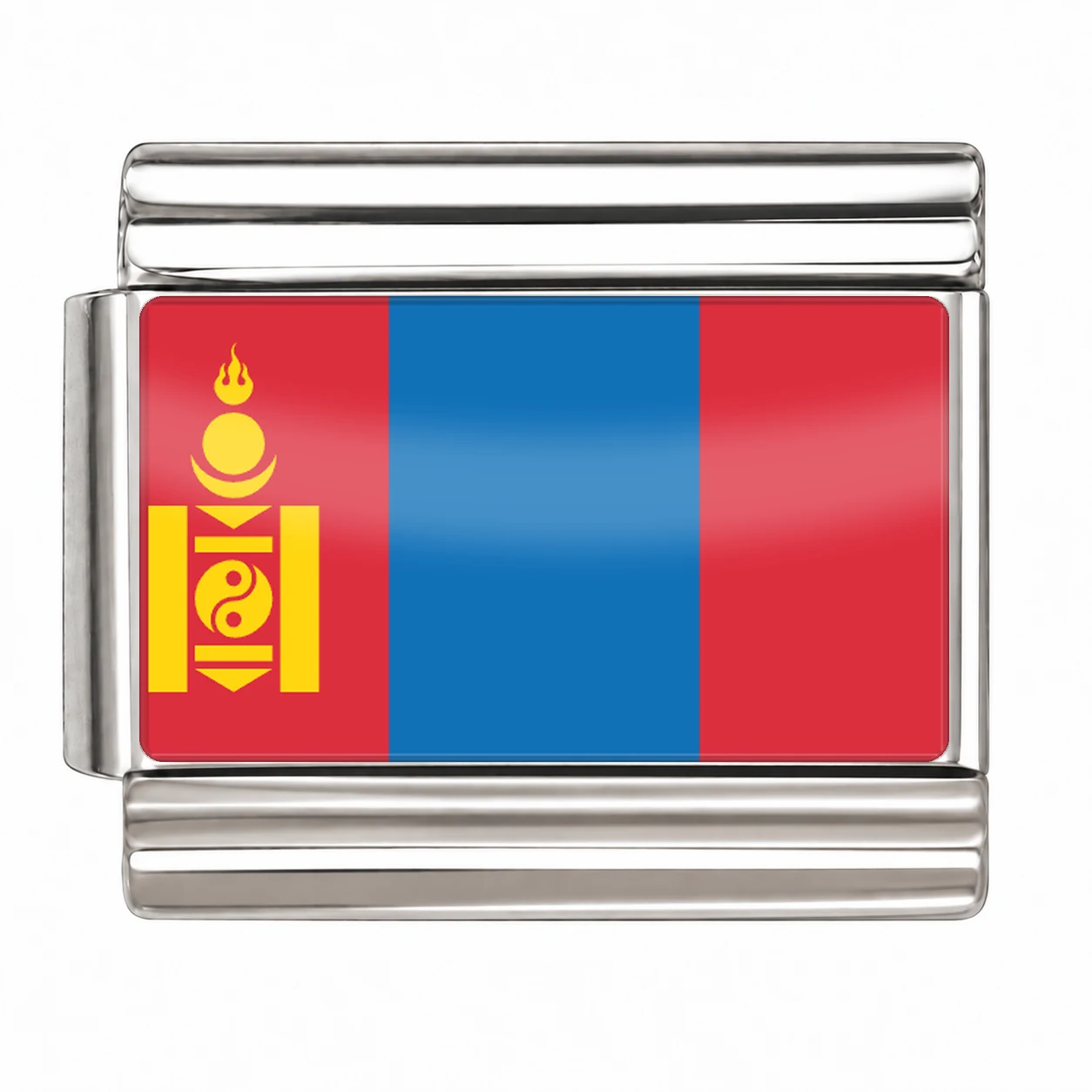 Mongolia Flag - Silver