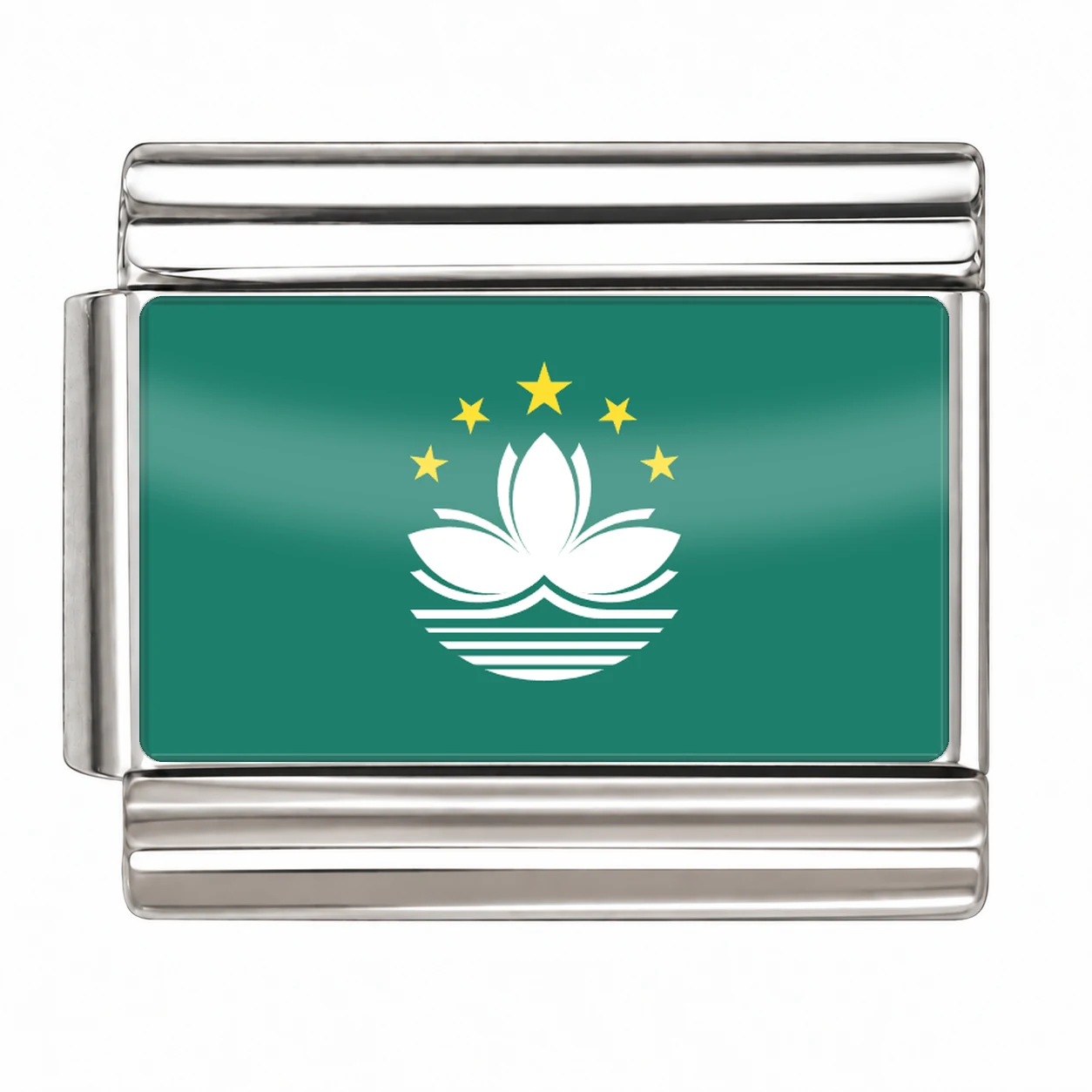 Macau Flag - Silver