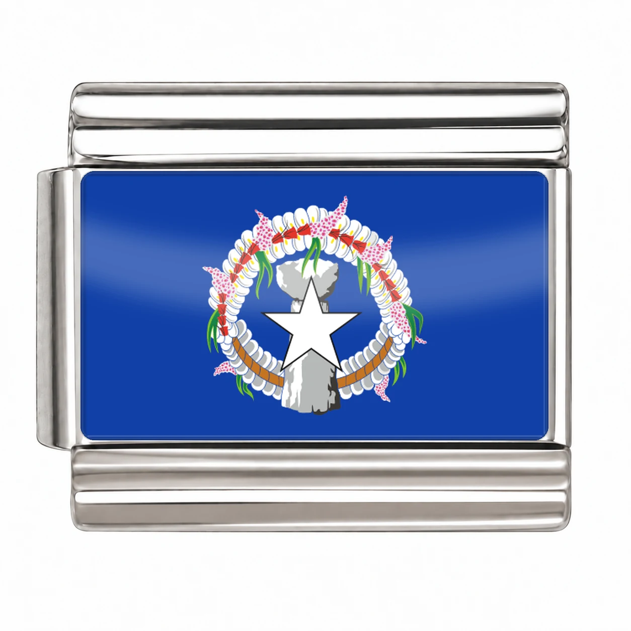 Northern Mariana Islands Flag - Silver