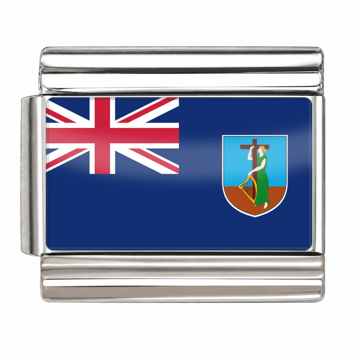 Montserrat Flag - Silver