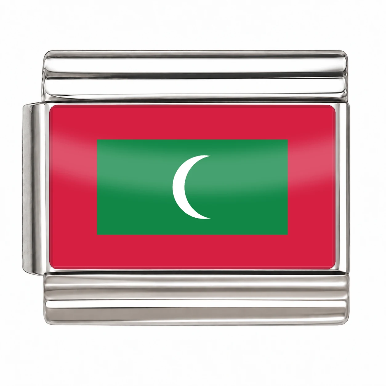 Maldives Flag - Silver