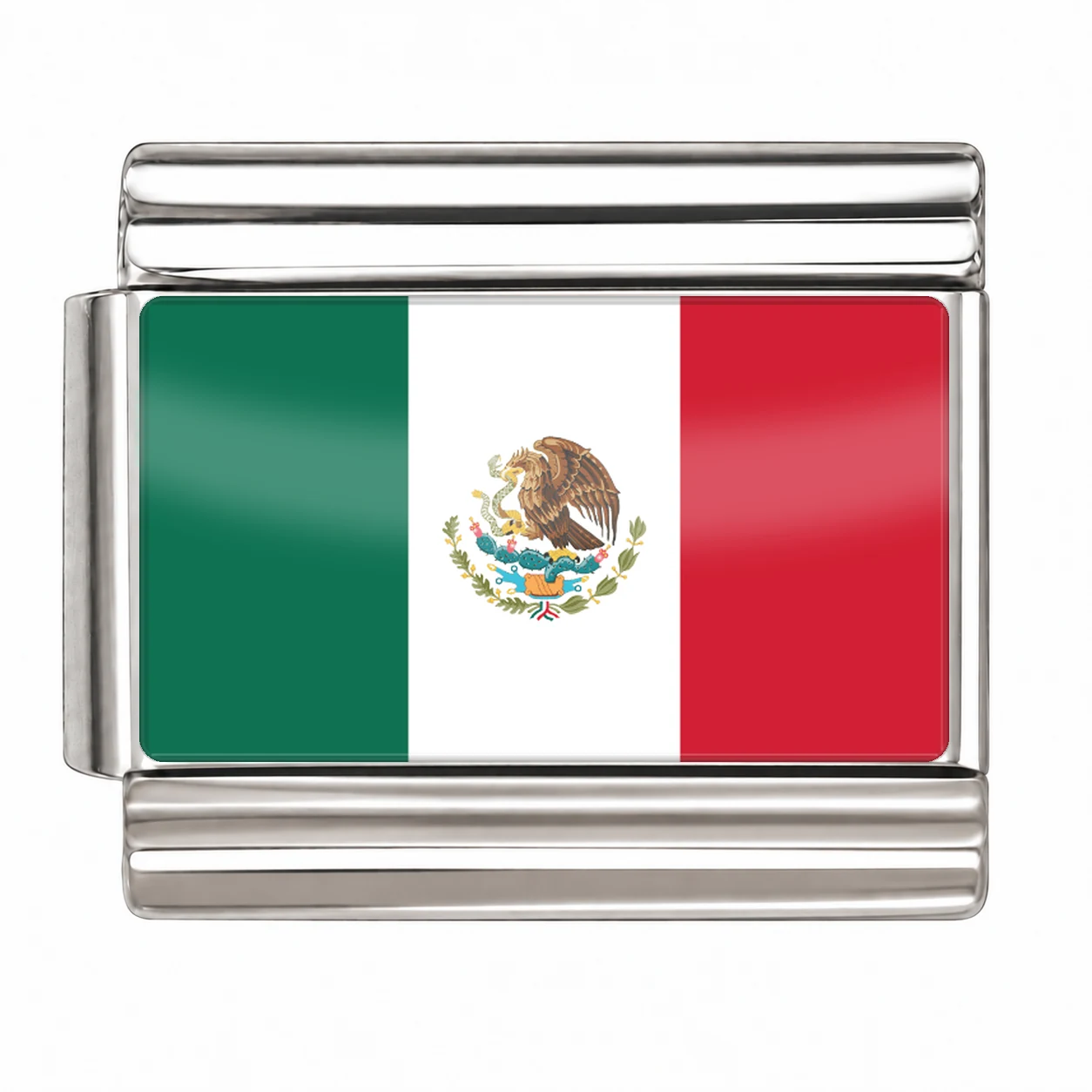 Mexico Flag - Silver