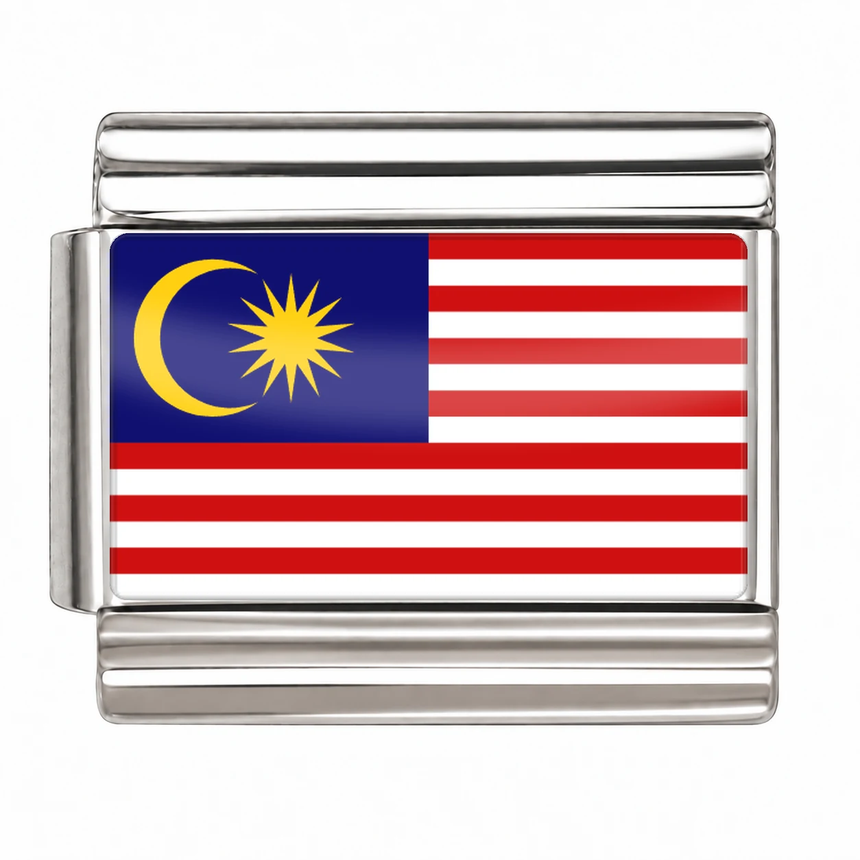 Malaysia Flag - Silver