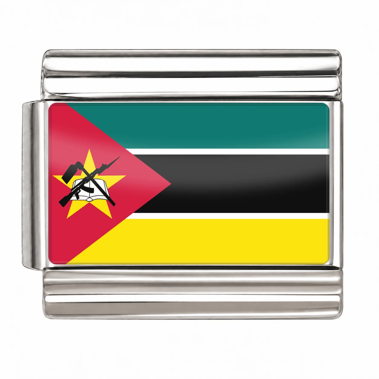 Mozambique Flag - Silver