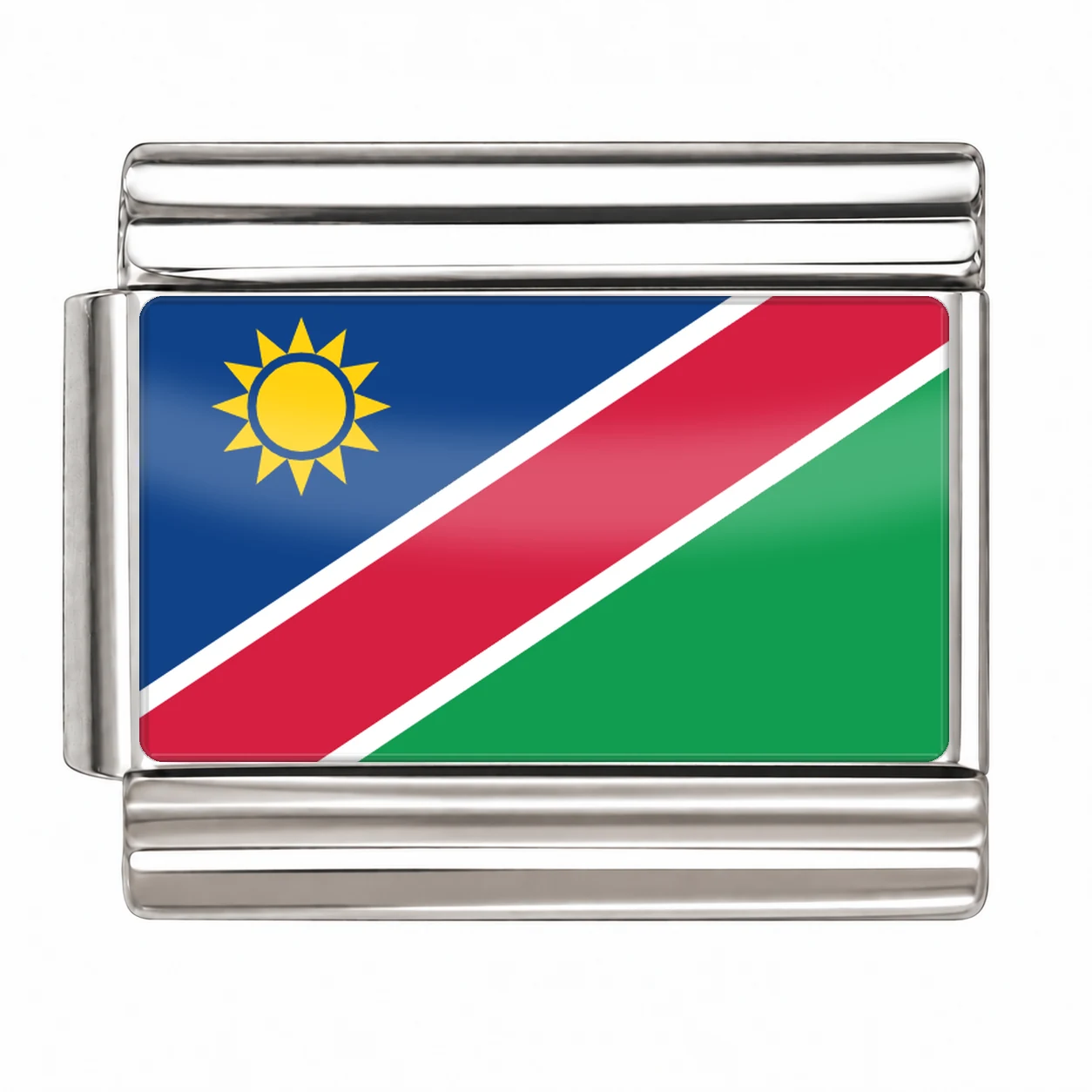 Namibia Flag - Silver