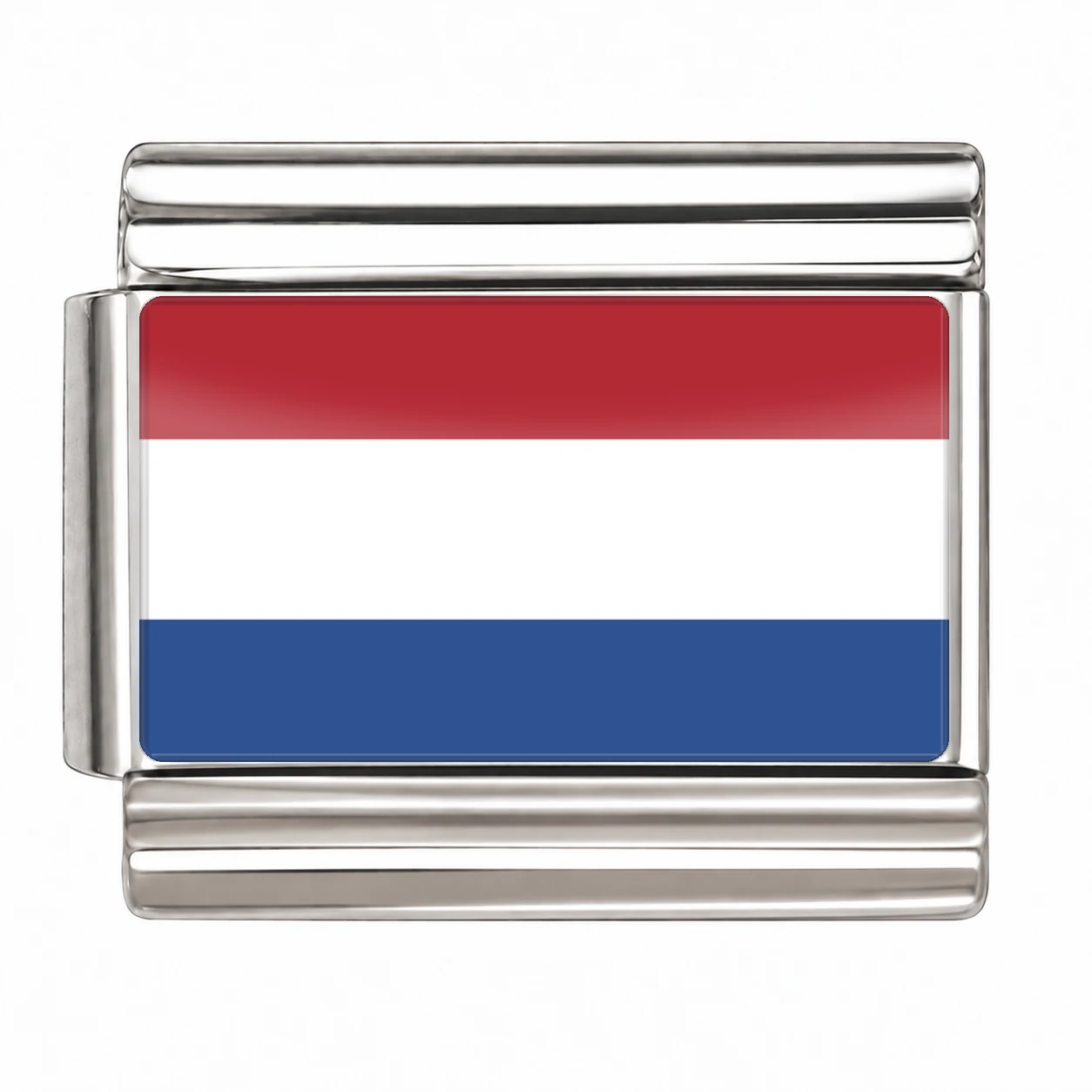 Netherlands Flag - Silver