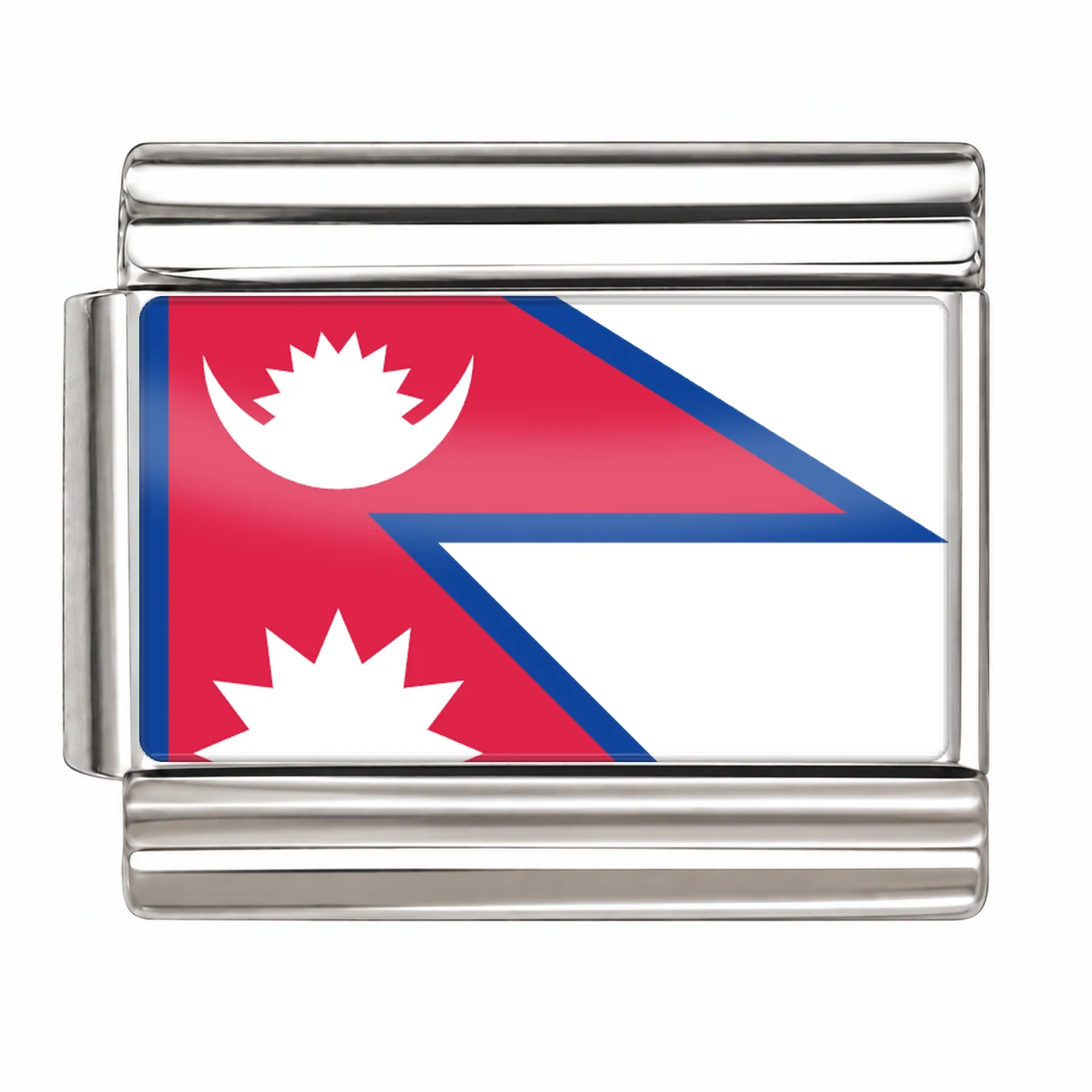 Nepal Flag - Silver