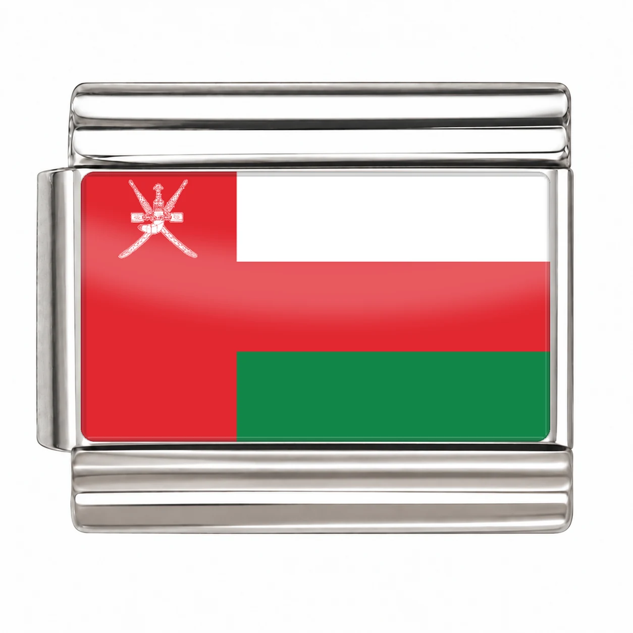 Oman Flag - Silver