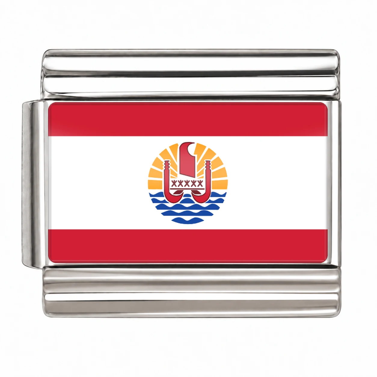 French Polynesia Flag - Silver